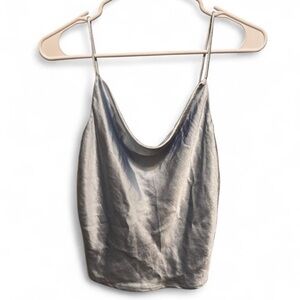 Gabe Kate Baby Blue Satin Cowl Neck Cami - medium